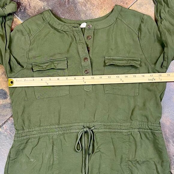 Altar’d State Olive Green Long Sleeve Drawstring Dress Medium - Picture 5 of 13